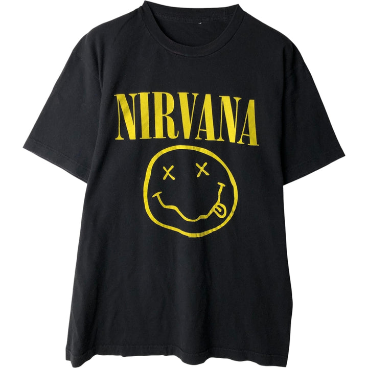 NIRVANA Nirvana Band T-shirt, Band T, Men's M size unclear black type Vintage Second Hand
