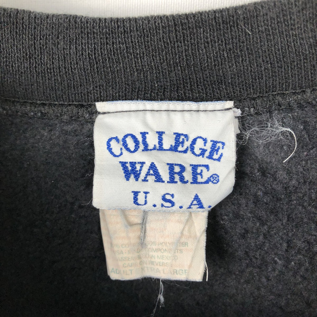 90'S COLLEGE WEAR Sweatshirt, Men's XL, Vintage cotton black type Vintage Second Hand