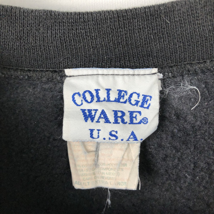 90'S COLLEGE WEAR Sweatshirt, Men's XL, Vintage cotton black type Vintage Second Hand