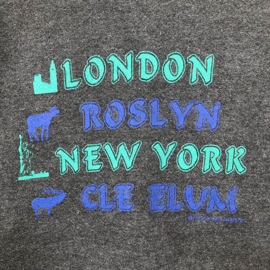 90'S Fruit of the Loom printed sweatshirt, made in the USA, men's size L, vintage cotton gray type Vintage Second Hand
