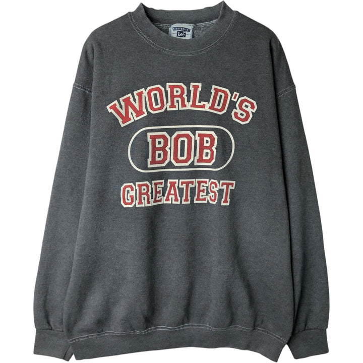 Vintage 90'S Lee printed sweatshirt, made in USA, size L for men cotton gray type Vintage Second Hand