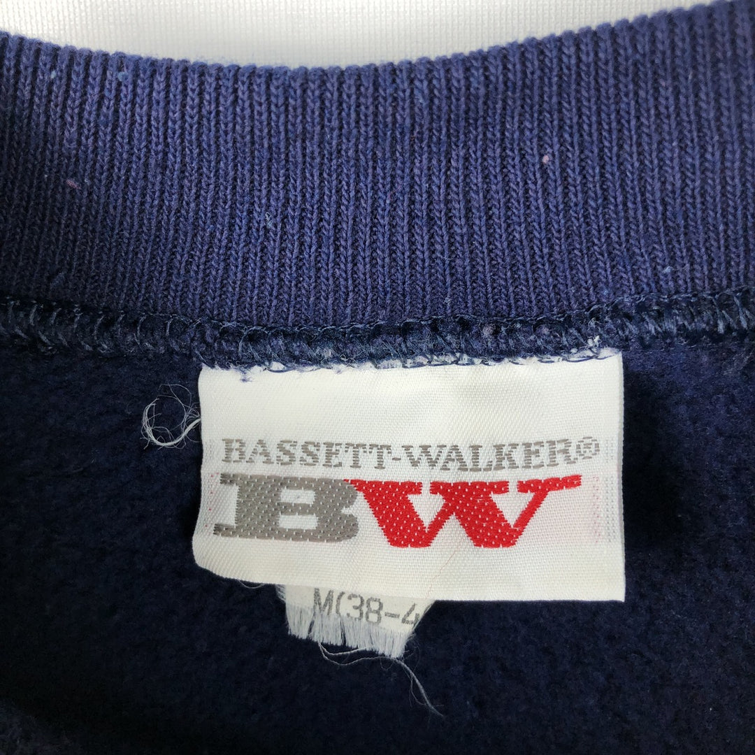 Vintage 90'S BASSETT WALKER printed sweatshirt, made in the USA, size M, men's polyester navy blue type Vintage Second Hand