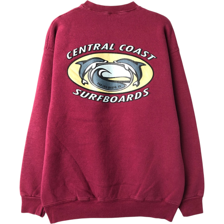 90'S Fruit of the Loom printed sweatshirt, made in the USA, men's size L, vintage cotton Red type red-purple Vintage Second Hand