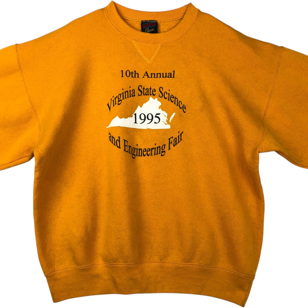 Vintage 90'S SOFFE printed sweatshirt, made in the USA, size L, men's polyester yellow type Vintage Second Hand