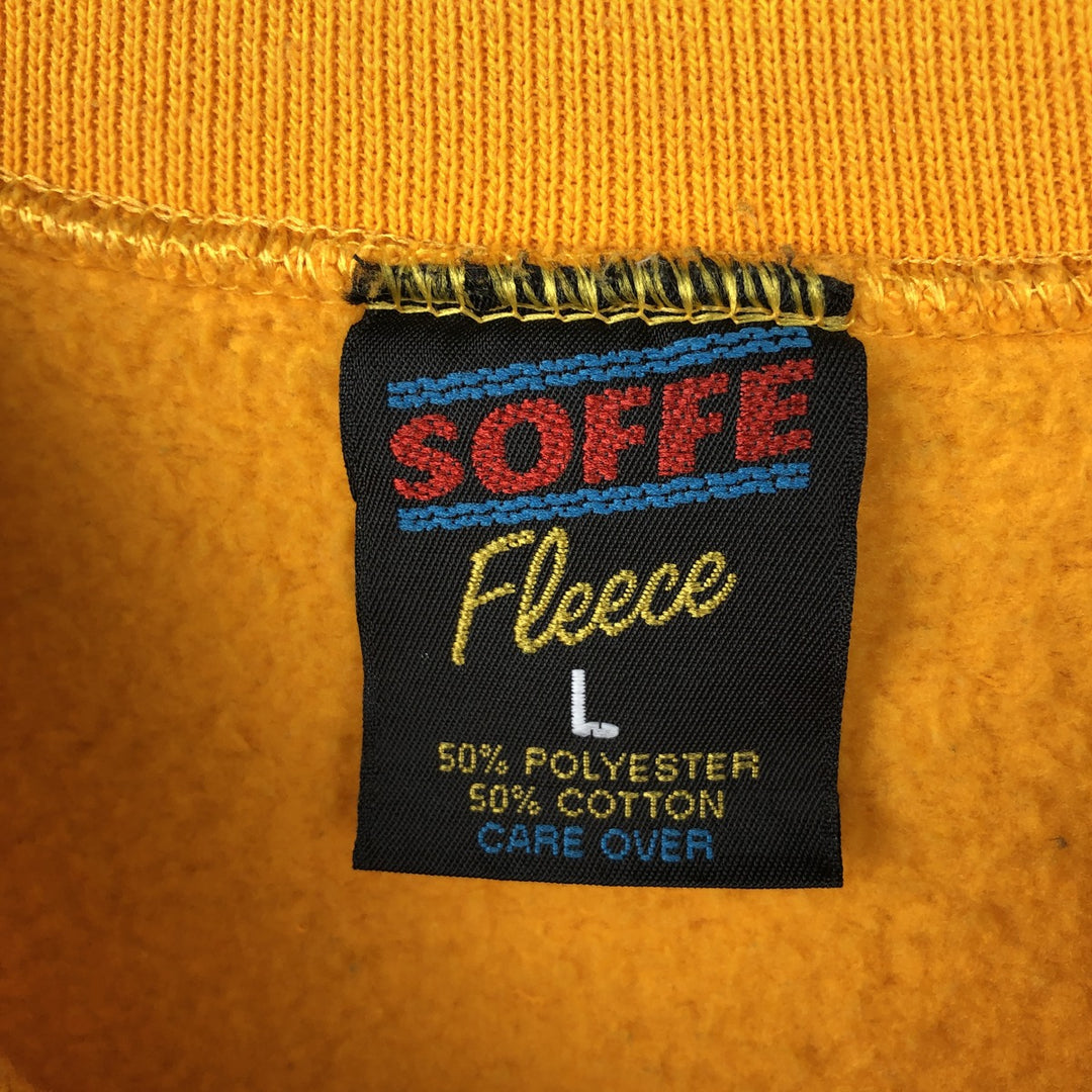 Vintage 90'S SOFFE printed sweatshirt, made in the USA, size L, men's polyester yellow type Vintage Second Hand