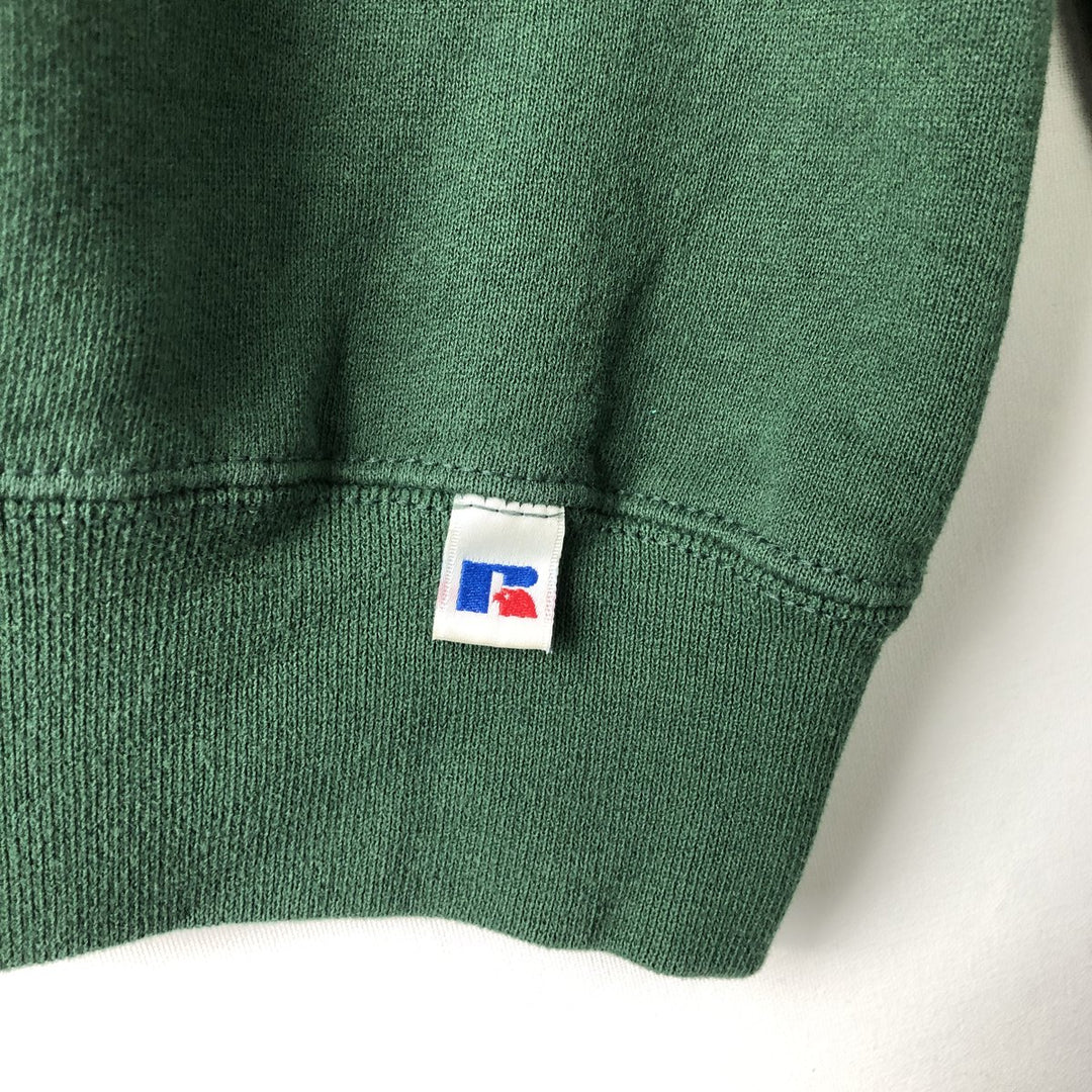 90'S Russell triple print college sweatshirt, made in the USA, men's size L, vintage cotton Green type dark green Vintage Second Hand