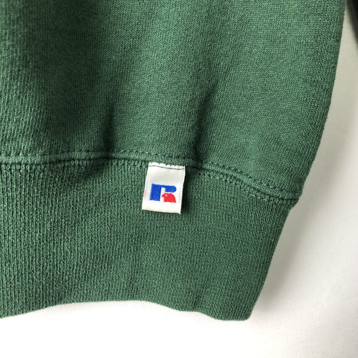 90'S Russell triple print college sweatshirt, made in the USA, men's size L, vintage cotton Green type dark green Vintage Second Hand