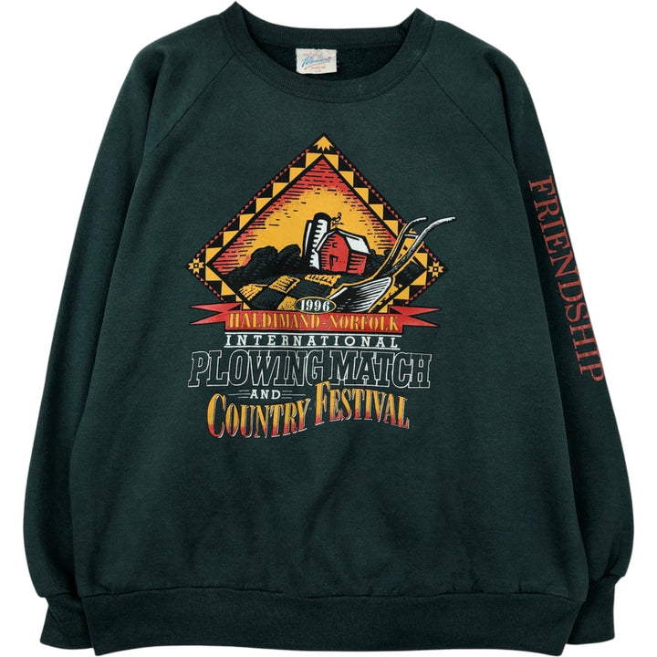 Vintage 1990'S Penmans printed sweatshirt, made in Canada, size L, men's polyester Green type dark green Vintage Second Hand