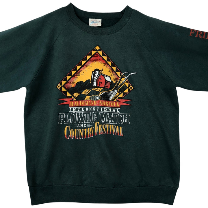 Vintage 1990'S Penmans printed sweatshirt, made in Canada, size L, men's polyester Green type dark green Vintage Second Hand