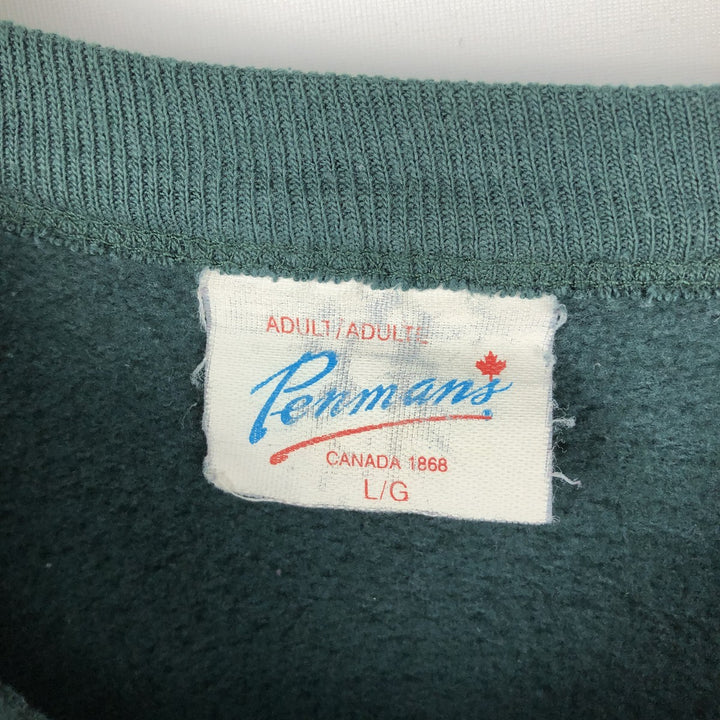 Vintage 1990'S Penmans printed sweatshirt, made in Canada, size L, men's polyester Green type dark green Vintage Second Hand