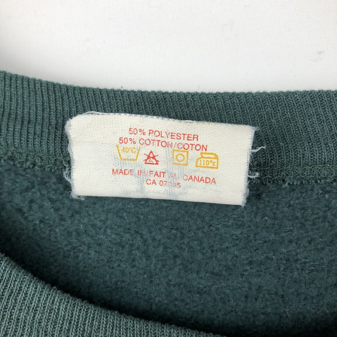 Vintage 1990'S Penmans printed sweatshirt, made in Canada, size L, men's polyester Green type dark green Vintage Second Hand
