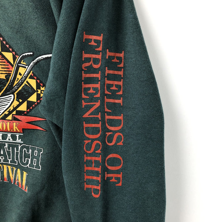 Vintage 1990'S Penmans printed sweatshirt, made in Canada, size L, men's polyester Green type dark green Vintage Second Hand