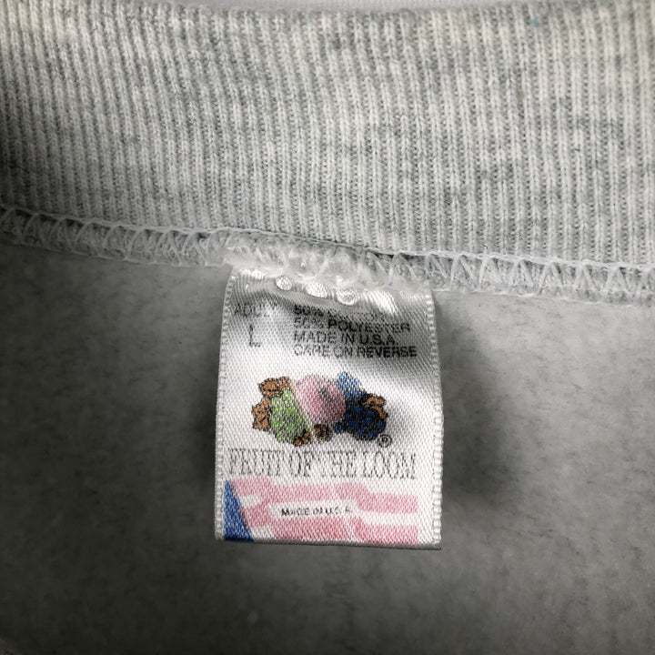 90'S Fruit of the Loom printed sweatshirt, made in the USA, men's size L, vintage cotton gray type Vintage Second Hand