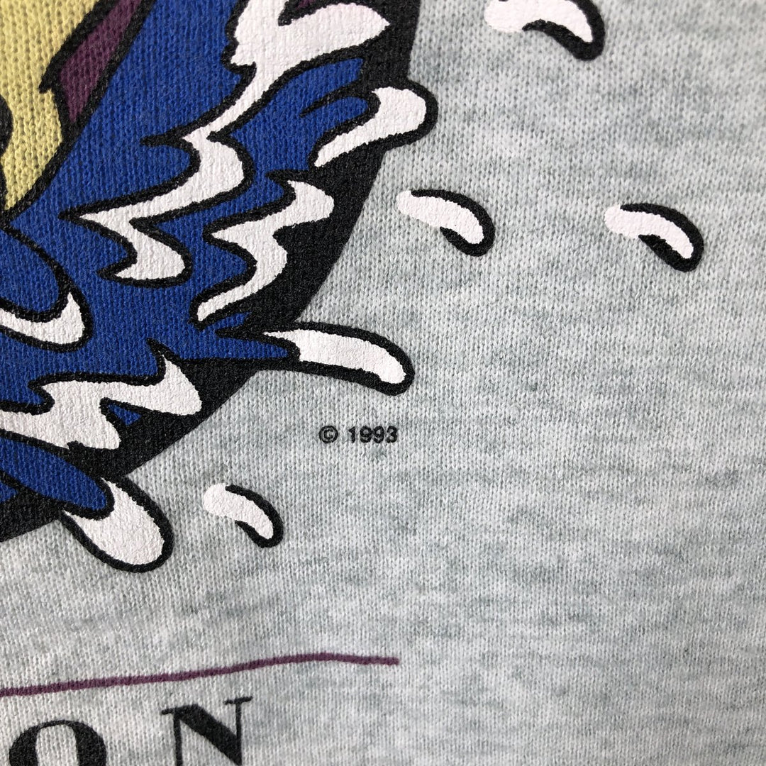 90'S Fruit of the Loom printed sweatshirt, made in the USA, men's size L, vintage cotton gray type Vintage Second Hand