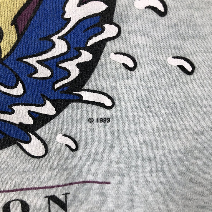 90'S Fruit of the Loom printed sweatshirt, made in the USA, men's size L, vintage cotton gray type Vintage Second Hand