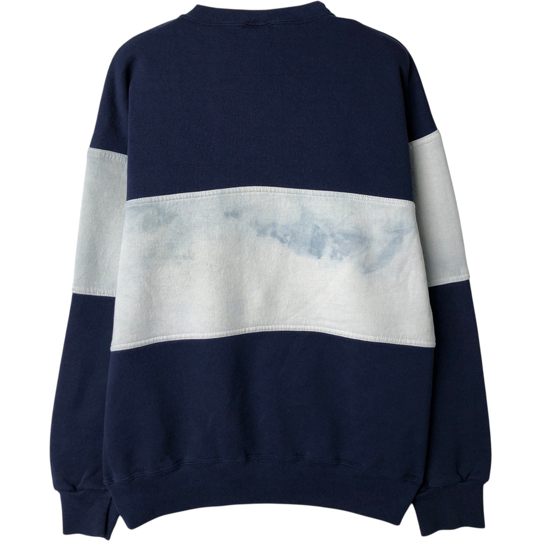 90'S Russell College Sweatshirt, Made in USA, Men's L, Vintage cotton navy blue type Vintage Second Hand