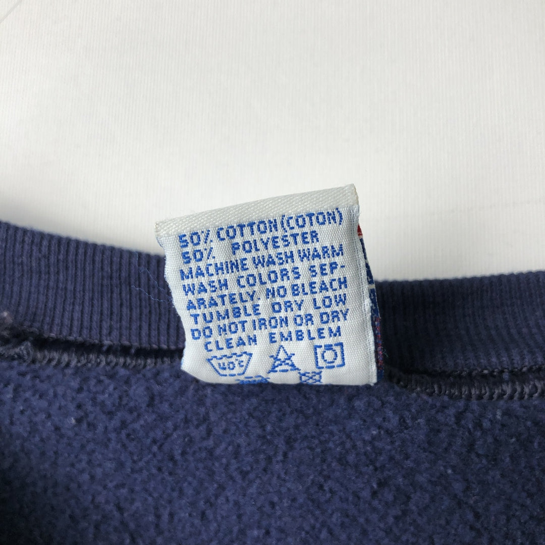 90'S Russell College Sweatshirt, Made in USA, Men's L, Vintage cotton navy blue type Vintage Second Hand