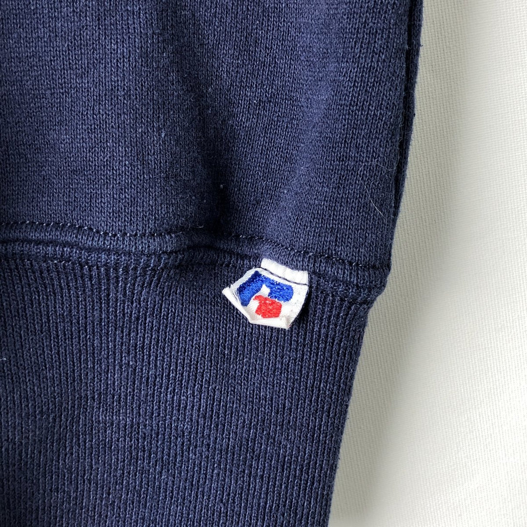 90'S Russell College Sweatshirt, Made in USA, Men's L, Vintage cotton navy blue type Vintage Second Hand