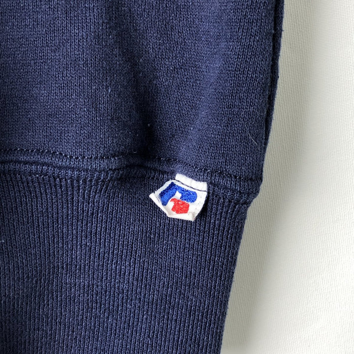 90'S Russell College Sweatshirt, Made in USA, Men's L, Vintage cotton navy blue type Vintage Second Hand