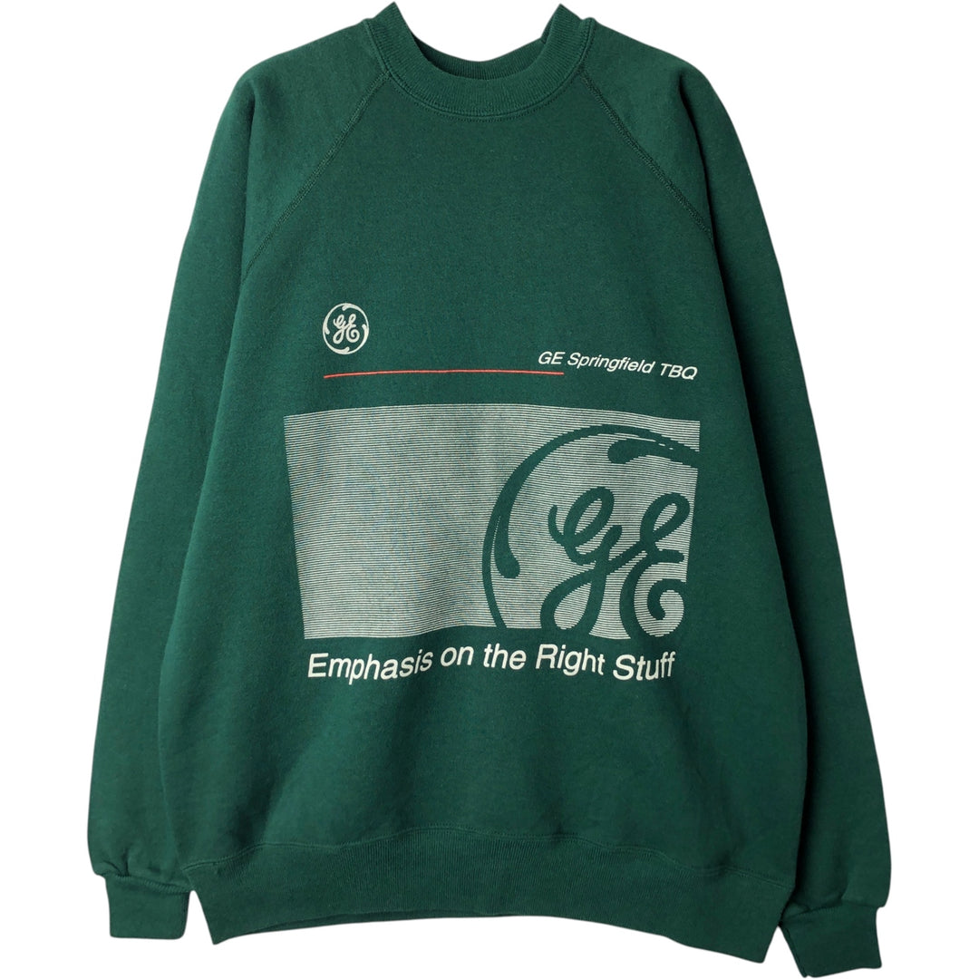 90s-00'S Hanes ACTIVEWEAR Advertising Sweatshirt, Made in USA, Men's Size L cotton Green type dark green Vintage Second Hand