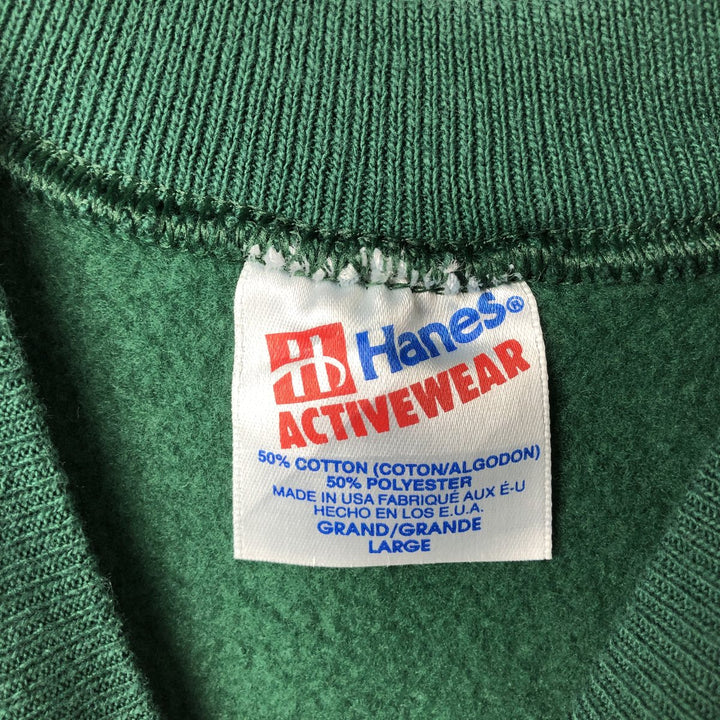 90s-00'S Hanes ACTIVEWEAR Advertising Sweatshirt, Made in USA, Men's Size L cotton Green type dark green Vintage Second Hand