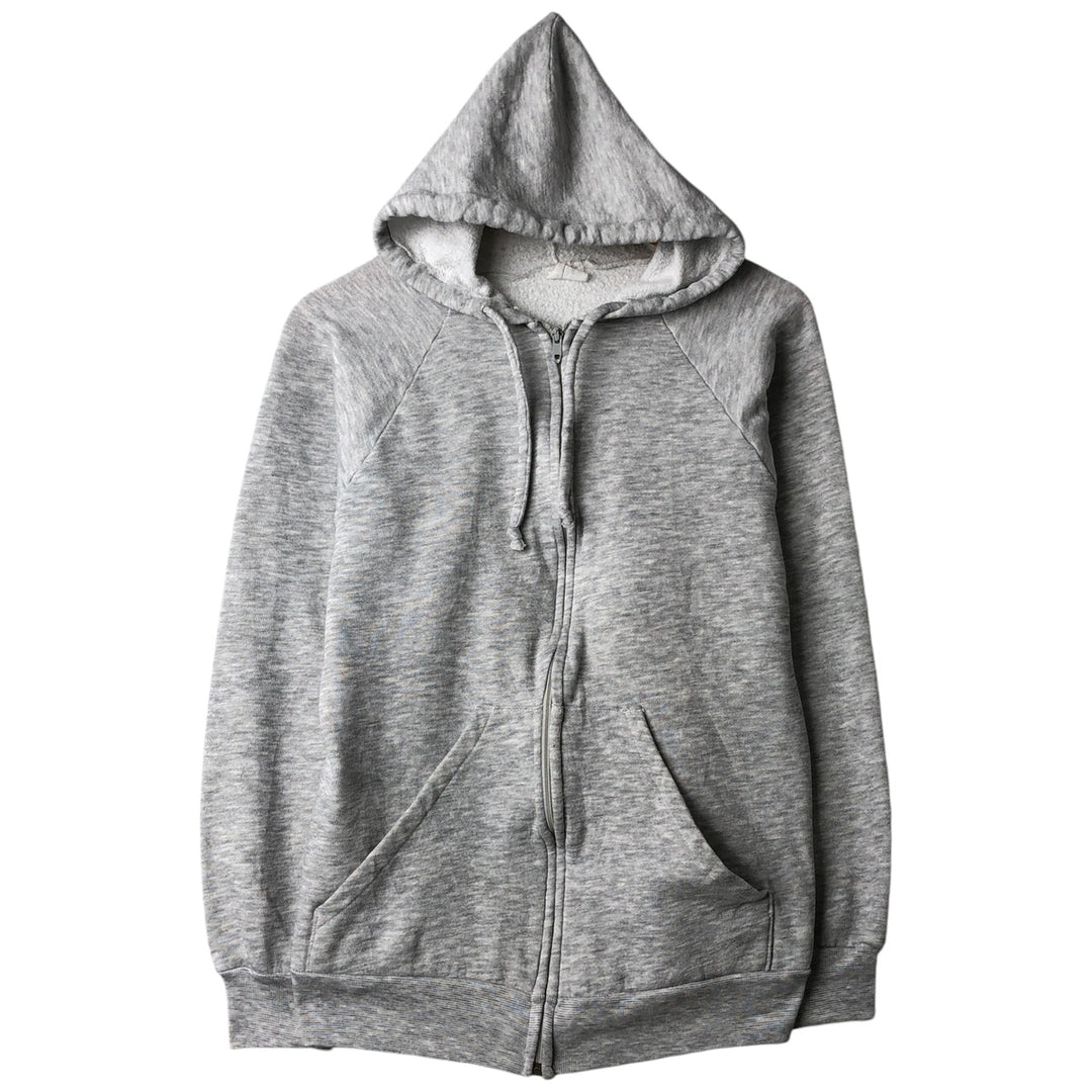 90'S Vintage Men's Full-Zip Hoodie (Size L) cotton pale white type Vintage Second Hand