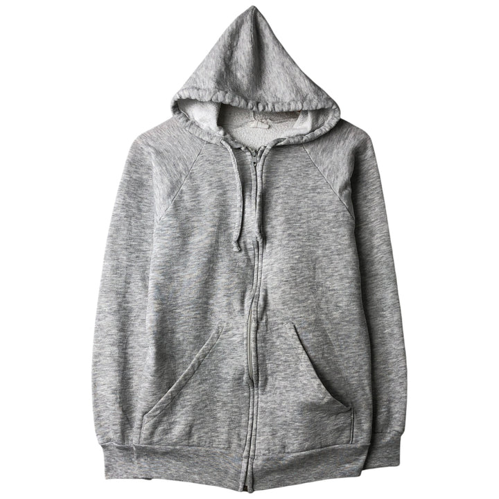 90'S Vintage Men's Full-Zip Hoodie (Size L) cotton pale white type Vintage Second Hand