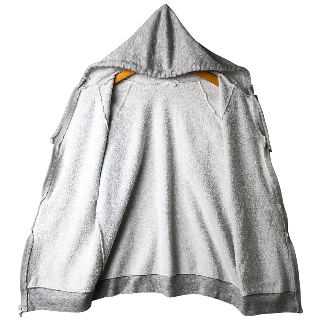 90'S Vintage Men's Full-Zip Hoodie (Size L) cotton pale white type Vintage Second Hand