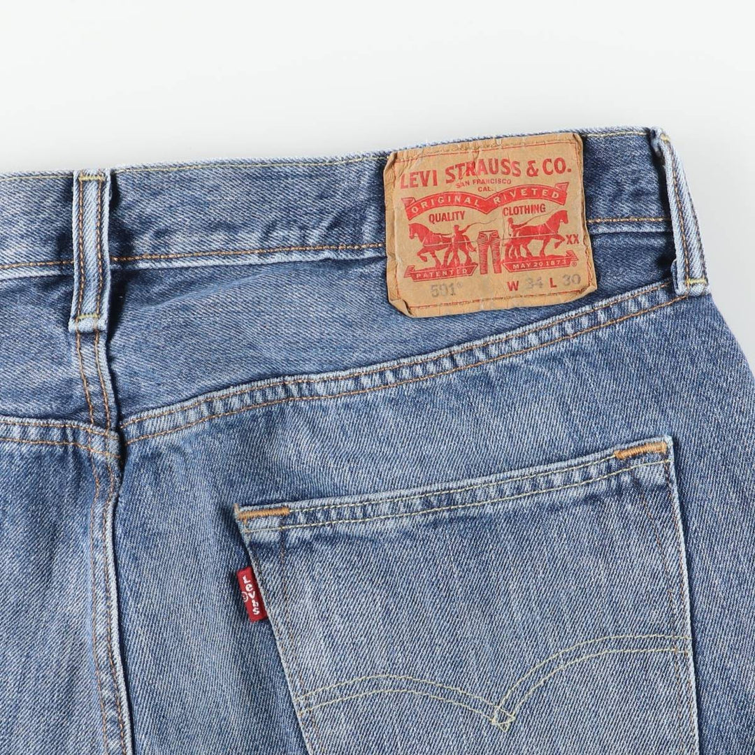 Levi's 501 straight denim pants for men, size W35 unclear blue type Vintage Second Hand