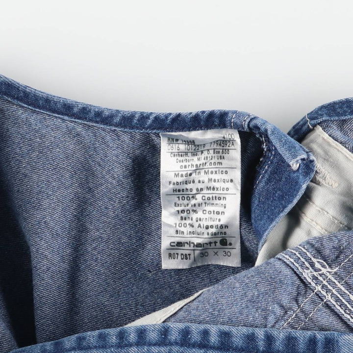 Carhartt Men's Denim Overalls (Size W32) cotton blue type Vintage Second Hand