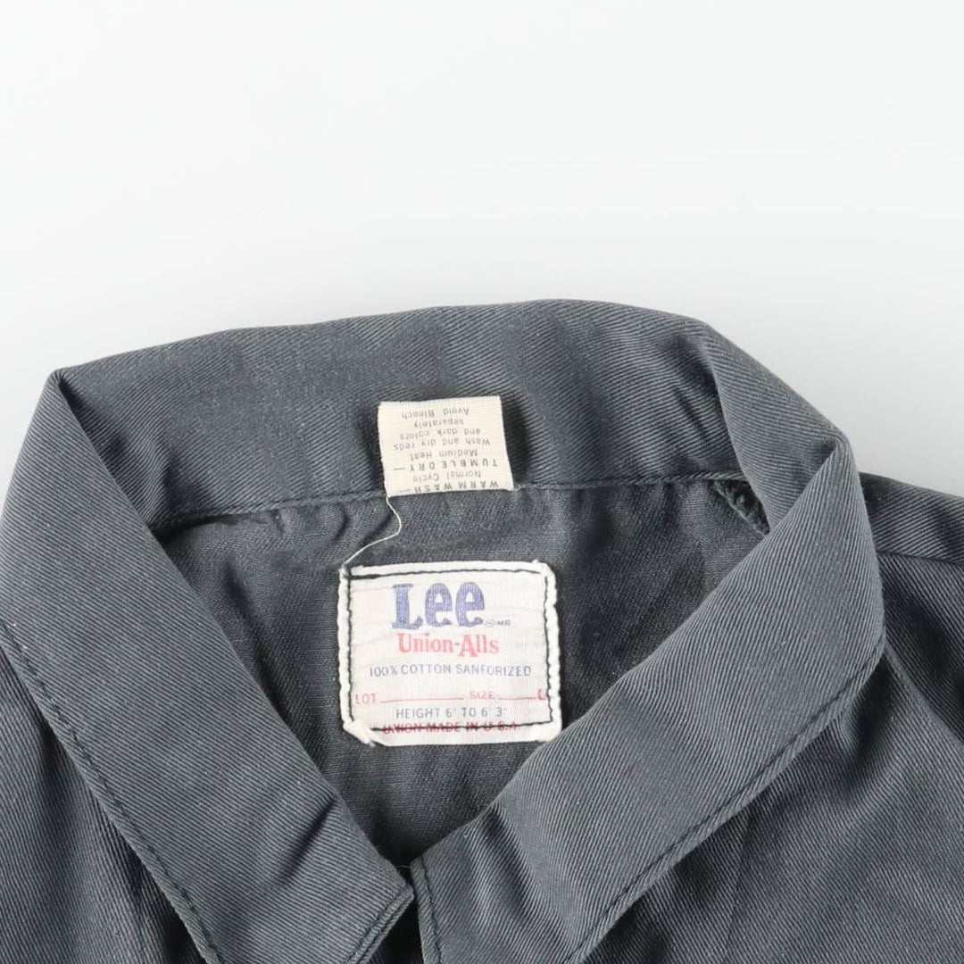 Vintage 1970'S Lee Union Alls long-sleeved jumpsuit, made in the USA, size L, men's unclear green type Vintage Second Hand