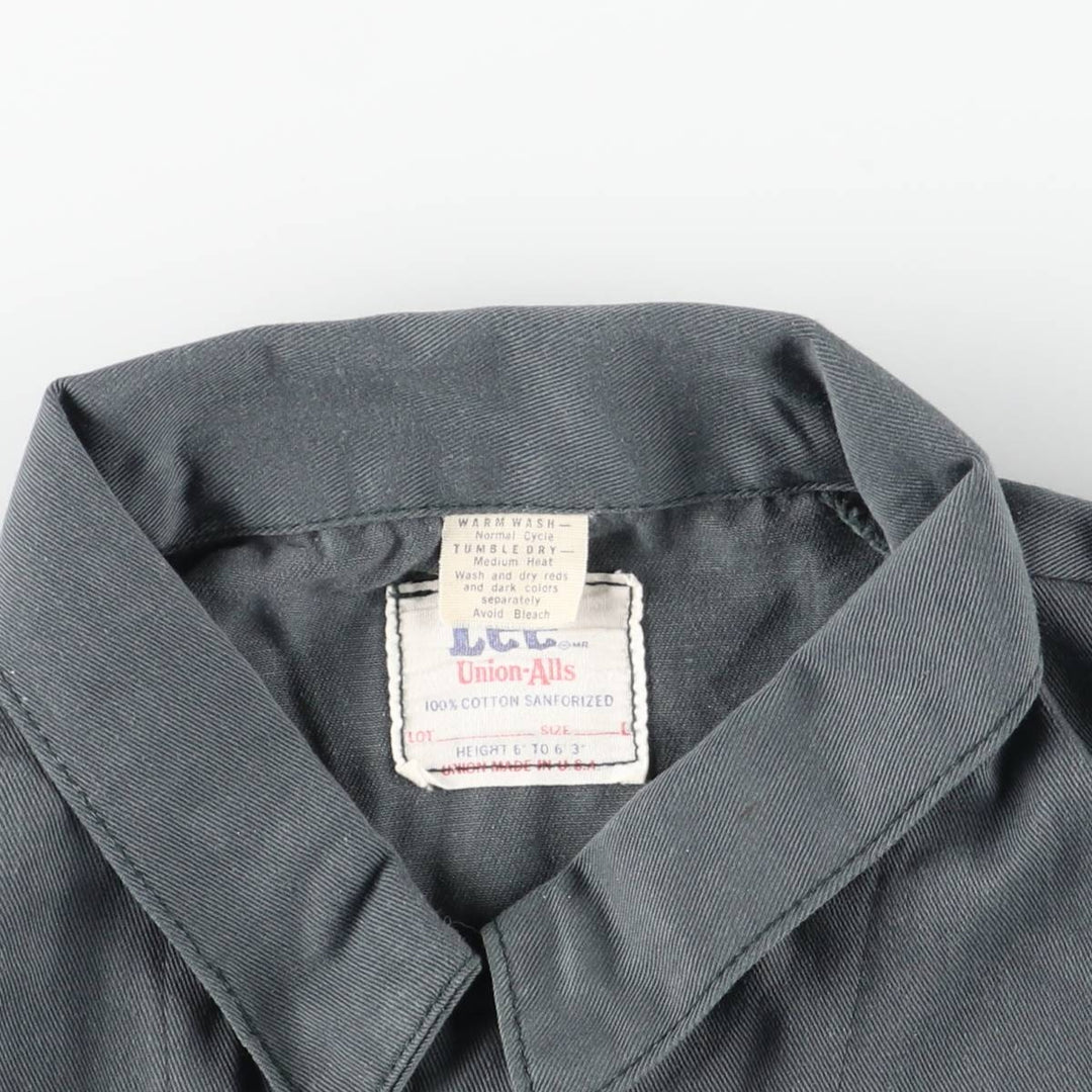 Vintage 1970'S Lee Union Alls long-sleeved jumpsuit, made in the USA, size L, men's unclear green type Vintage Second Hand