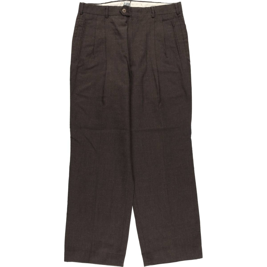NINO CERRUTI Two-pleat Slacks, Made in USA, Men's, Size W32 unclear brown type Vintage Second Hand
