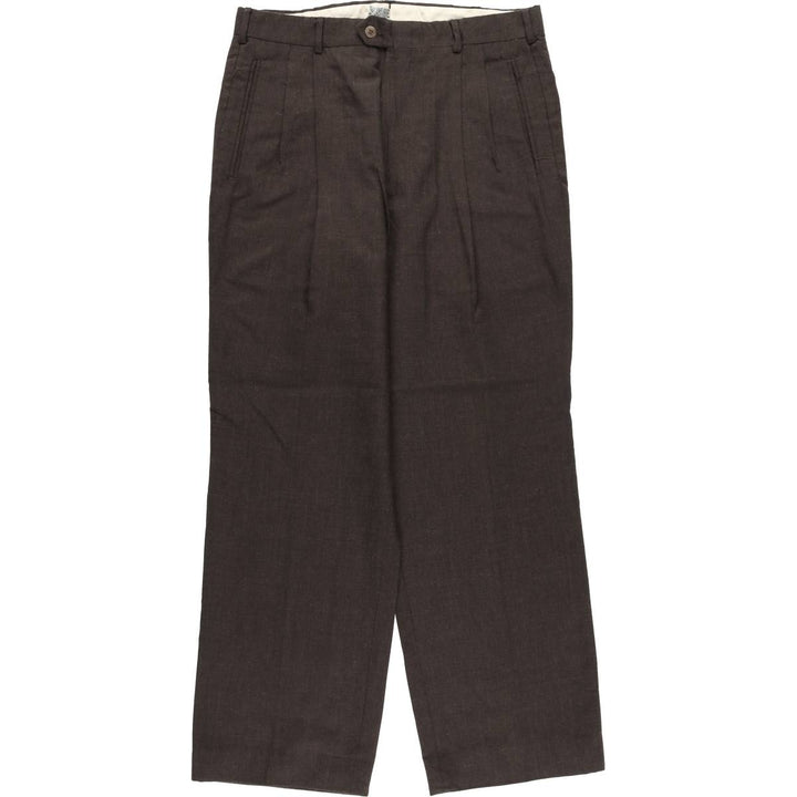 NINO CERRUTI Two-pleat Slacks, Made in USA, Men's, Size W32 unclear brown type Vintage Second Hand