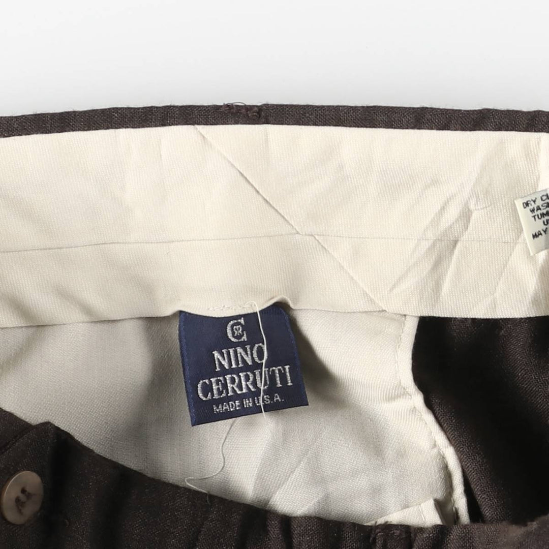 NINO CERRUTI Two-pleat Slacks, Made in USA, Men's, Size W32 unclear brown type Vintage Second Hand