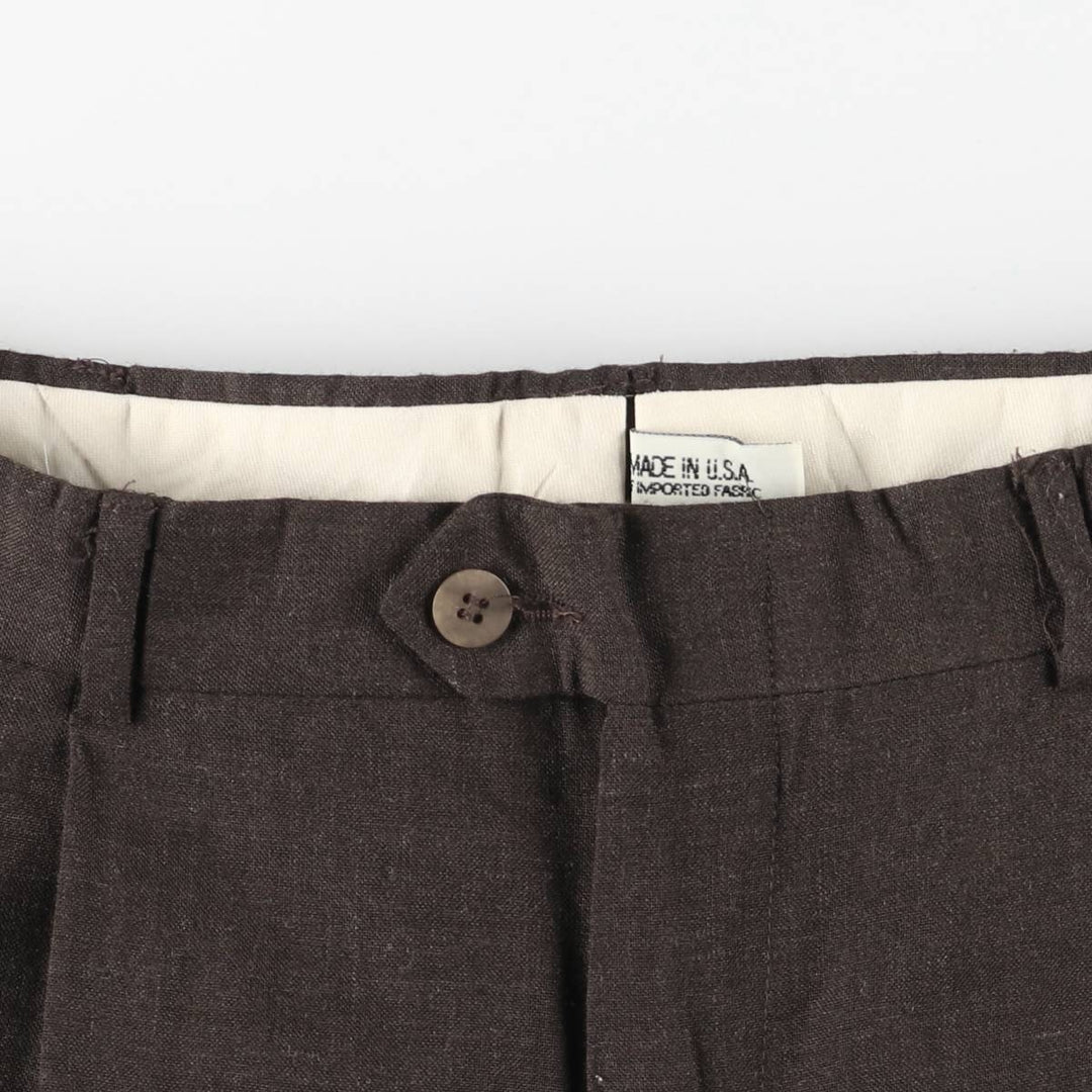 NINO CERRUTI Two-pleat Slacks, Made in USA, Men's, Size W32 unclear brown type Vintage Second Hand