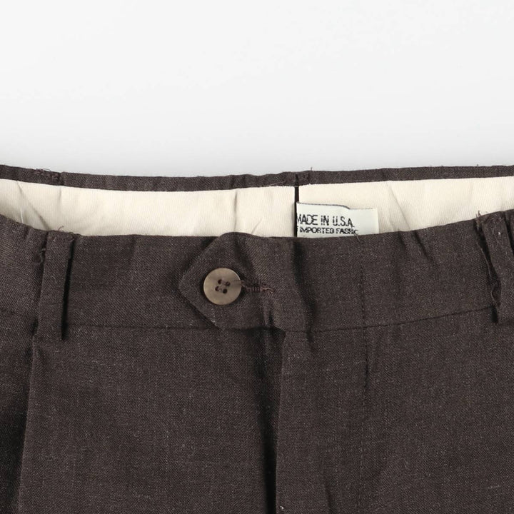 NINO CERRUTI Two-pleat Slacks, Made in USA, Men's, Size W32 unclear brown type Vintage Second Hand