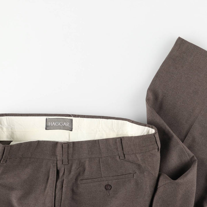 1990'S Haggar wide-leg slacks, men's size W36 unclear brown type Vintage Second Hand
