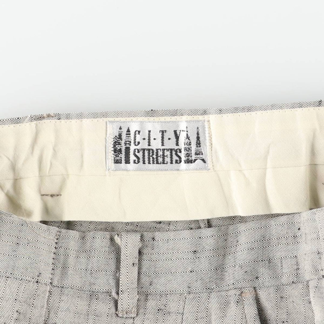90'S CITY STREETS Two-pleat Wide Leg Pants, Men's Size W30 unclear gray type Vintage Second Hand