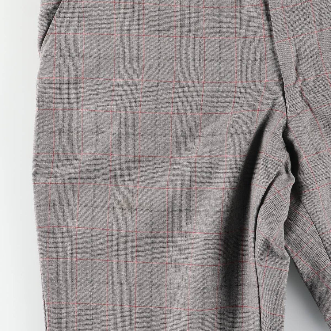 Vintage 1980'S Check Pattern Wide Leg Slacks, Men's Size W32 unclear gray type Vintage Second Hand