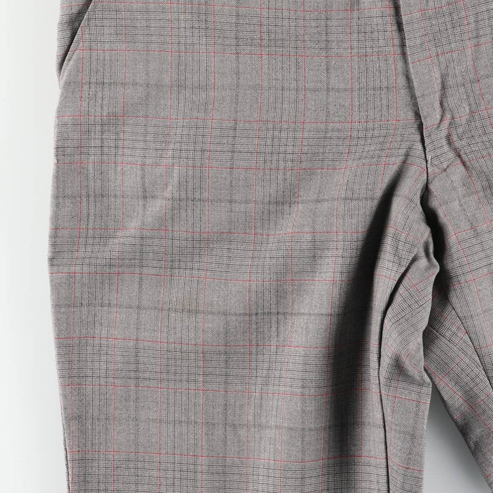 Vintage 1980'S Check Pattern Wide Leg Slacks, Men's Size W32 unclear gray type Vintage Second Hand