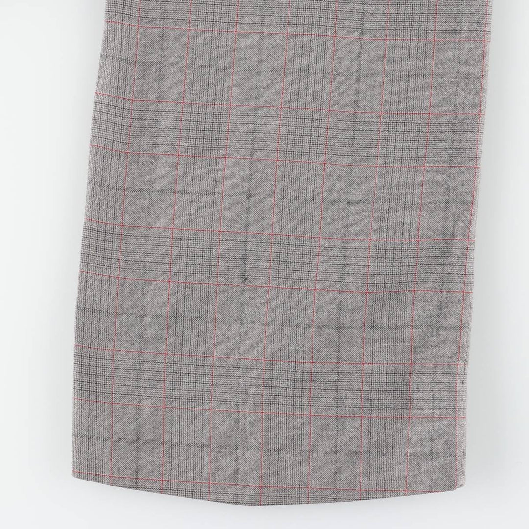 Vintage 1980'S Check Pattern Wide Leg Slacks, Men's Size W32 unclear gray type Vintage Second Hand