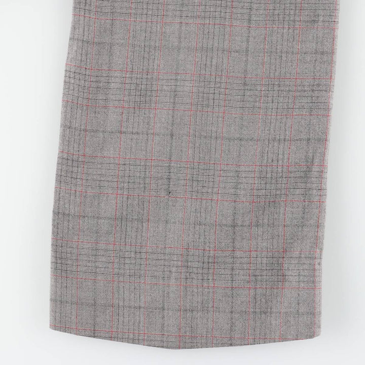 Vintage 1980'S Check Pattern Wide Leg Slacks, Men's Size W32 unclear gray type Vintage Second Hand