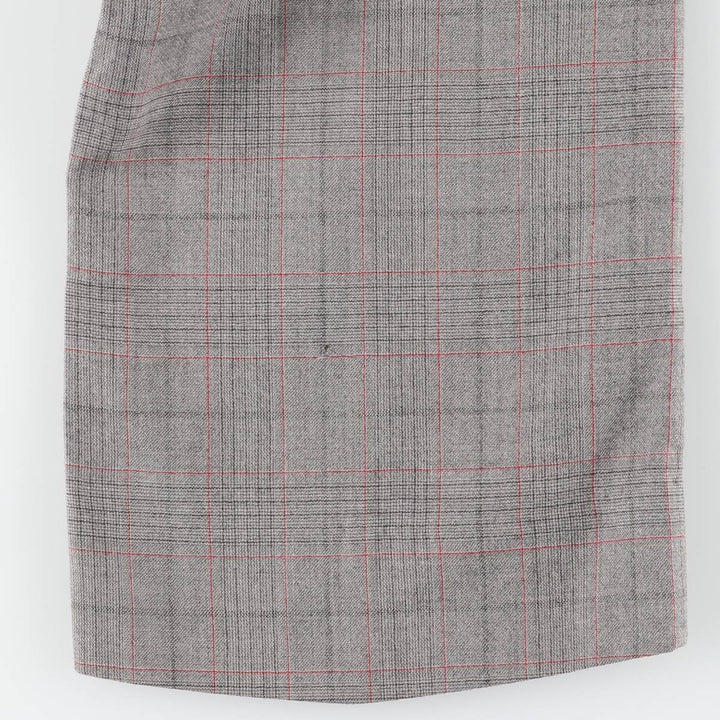 Vintage 1980'S Check Pattern Wide Leg Slacks, Men's Size W32 unclear gray type Vintage Second Hand