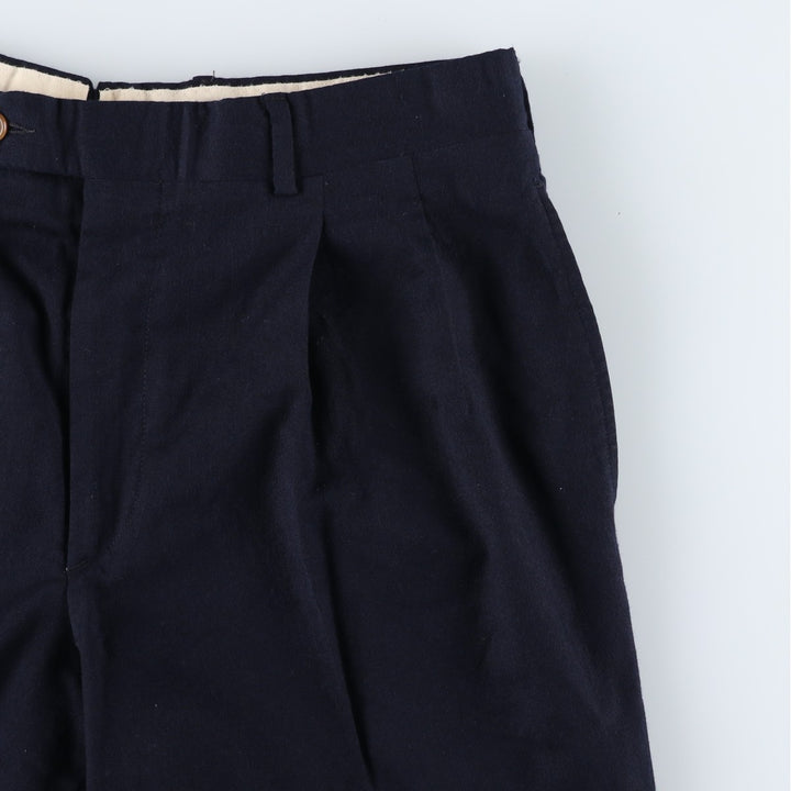 90'S CORBIN Two-pleat Slacks, Made in USA, Men's, Size W32 unclear black type Vintage Second Hand