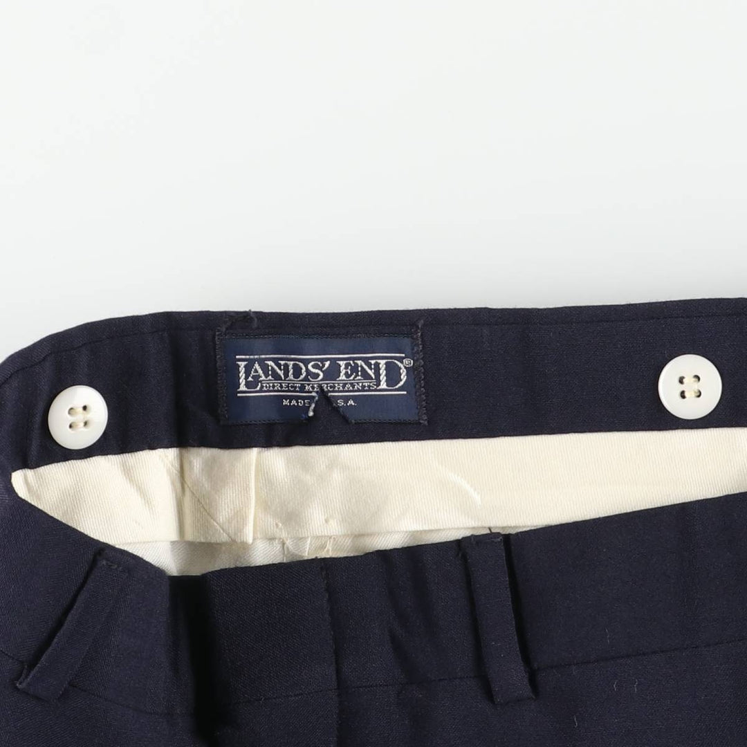 Vintage 80s-90'S Lands' End Men's Slacks, Made in USA, Size W33 unclear navy blue type Vintage Second Hand
