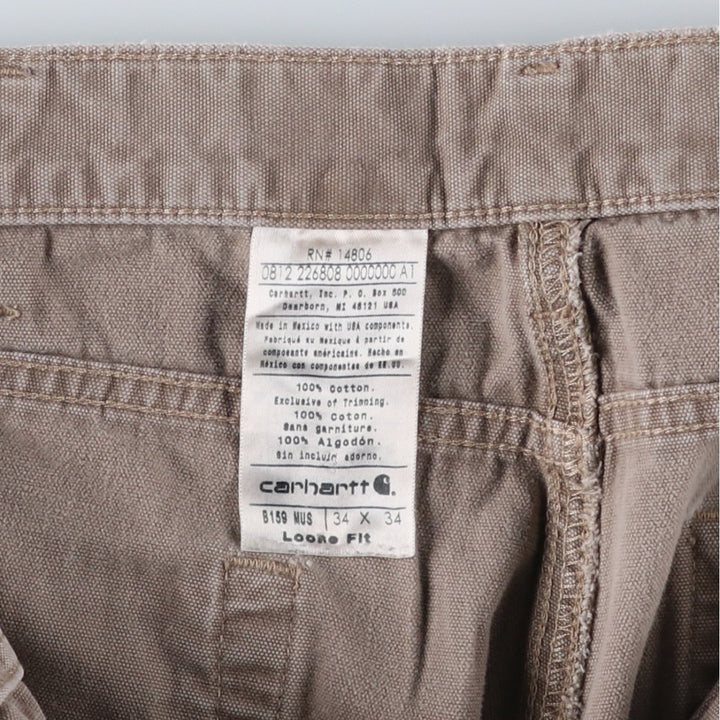 Carhartt Loose Fit Duck Painter Pants, Men's, W34 equivalent cotton Khaki type Vintage Second Hand