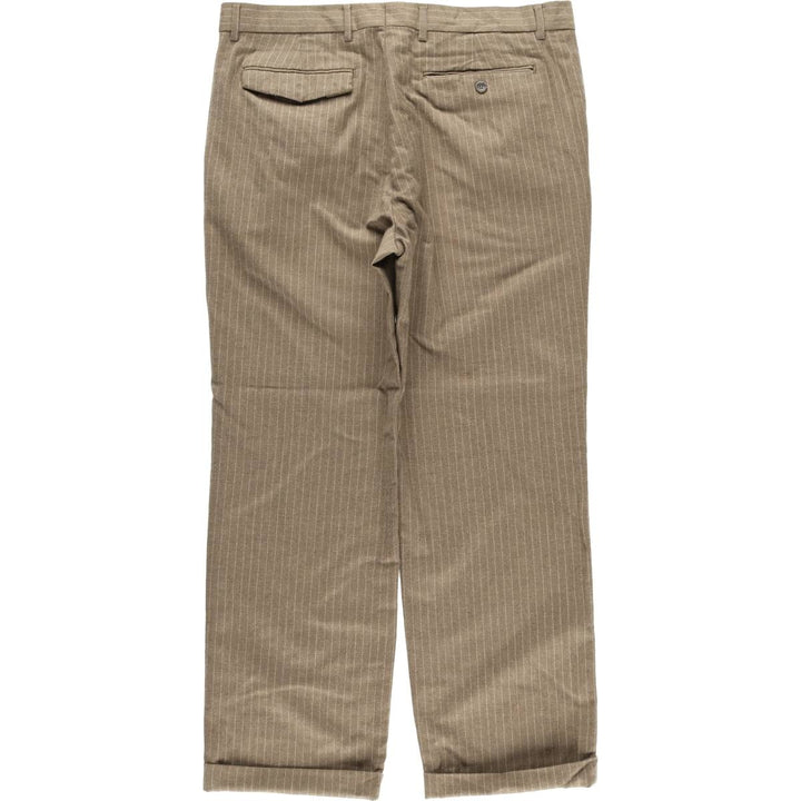 Banana Republic Tailored Slim Fit Striped Wool Pants, Men's Size 37 wool brown type Vintage Second Hand