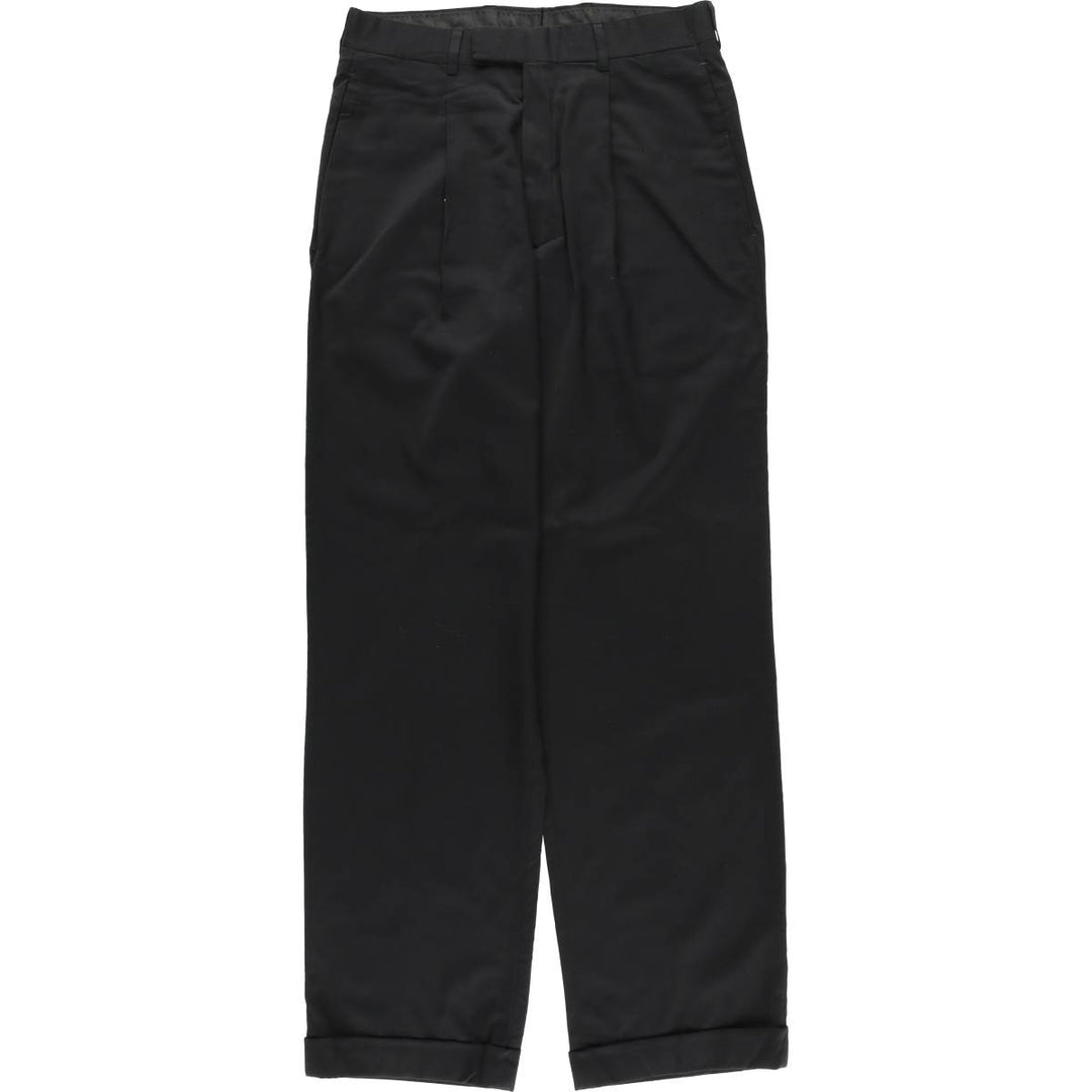 DKNY One-pleat Polyester and Wool Pants and Slacks, Made in Mexico, Men's Size W30 polyester black type Vintage Second Hand
