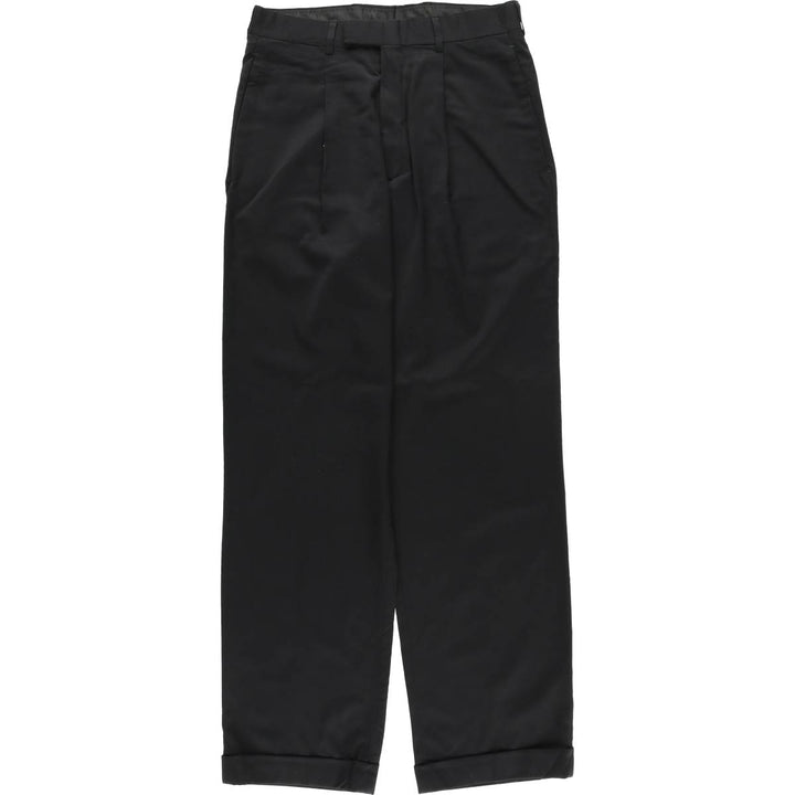 DKNY One-pleat Polyester and Wool Pants and Slacks, Made in Mexico, Men's Size W30 polyester black type Vintage Second Hand